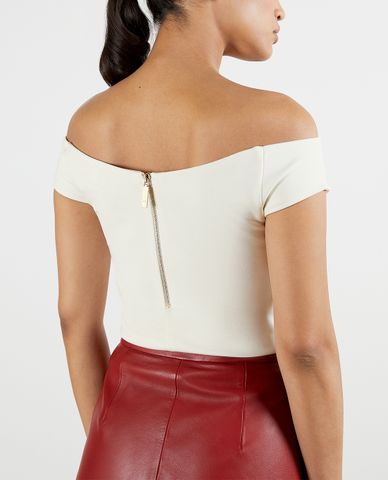  TED BAKER - Áo kiểu nữ cổ bẹt vai phom ôm Carro 