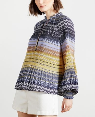  TED BAKER - Áo kiểu nữ cổ tròn tay dài Delie 