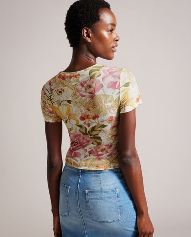  TED BAKER - Áo thun nữ tay ngắn hoạ tiết in hoa Floras 