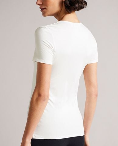  TED BAKER - Áo dệt kim nữ cổ vuông tay ngắn phom ôm Gerbela 