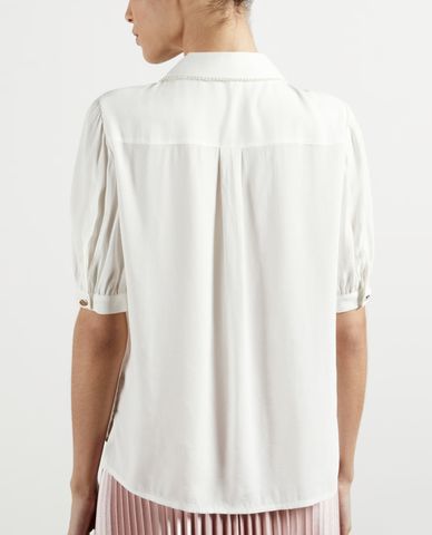  TED BAKER - Áo kiểu nữ tay ngắn cổ bẻ đính hạt Guiliaa 