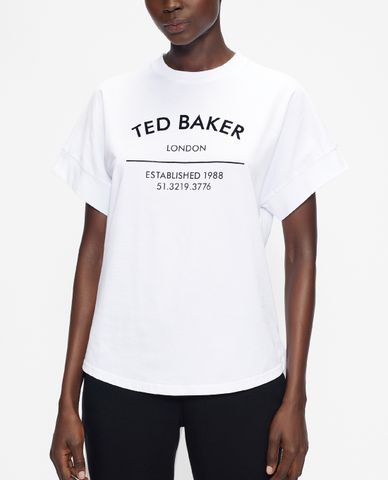  TED BAKER - Áo thun nữ ngắn tay cổ tròn Helja 