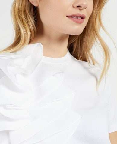  TED BAKER - Áo thun nữ ngắn tay phối bèo Jessea 