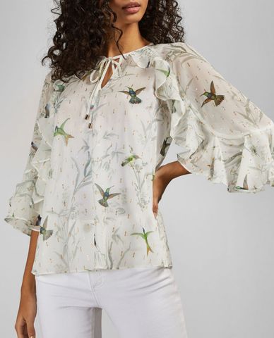  TED BAKER - Áo kiểu nữ họa tiết chú chim Lassii 