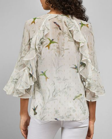  TED BAKER - Áo kiểu nữ họa tiết chú chim Lassii 