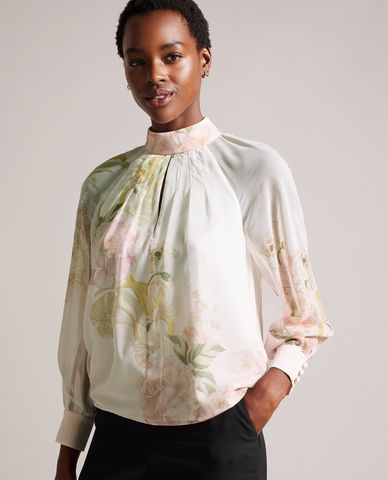  TED BAKER - Áo kiểu nữ cổ trụ tay dài Lelyaa 