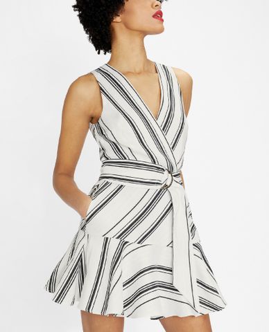  TED BAKER - Đầm mini sát nách cổ V Aliicee Stripe 