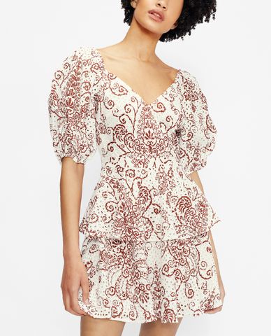  TED BAKER - Đầm mini cổ V tay ngắn Elizaaa Broderie 