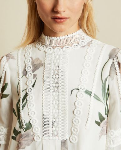  TED BAKER - Đầm mini tay dài cổ trụ Leyora Elderflower 