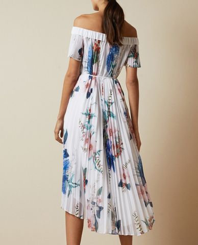  TED BAKER - Đầm mini bẹt vai xếp li Luner Jamboree 