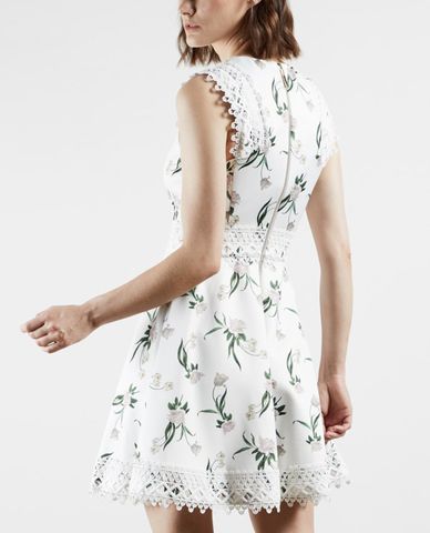  TED BAKER - Đầm mini chữ A cổ V Nolla 