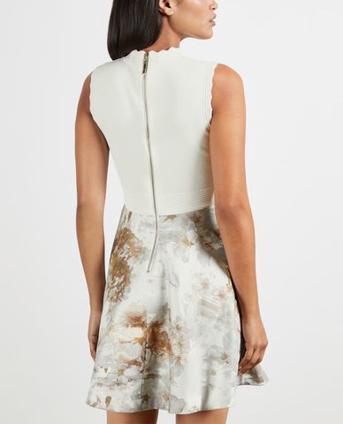  TED BAKER - Đầm mini nữ sát nách phối diềm nữ tính 