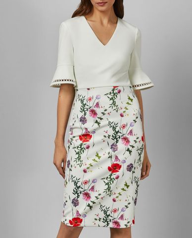  TED BAKER - Đầm ôm body tay ngắn cổ V Hedgerow Wesa 