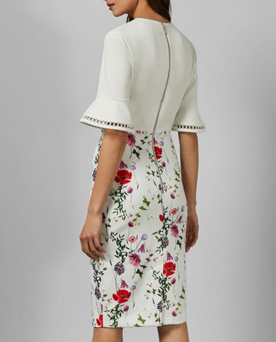  TED BAKER - Đầm ôm body tay ngắn cổ V Hedgerow Wesa 