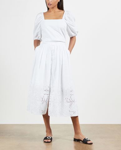  TED BAKER - Chân váy midi xếp li xẻ lai Greycie 