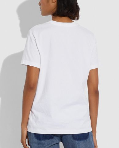  COACH - Áo thun nữ cổ tròn ngắn tay Rexy Signature 