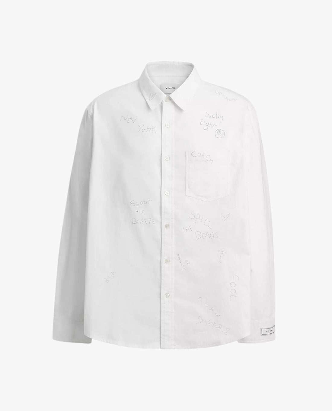 COACH - Áo sơ mi nam cổ bẻ tay dài Embroidered Button Up