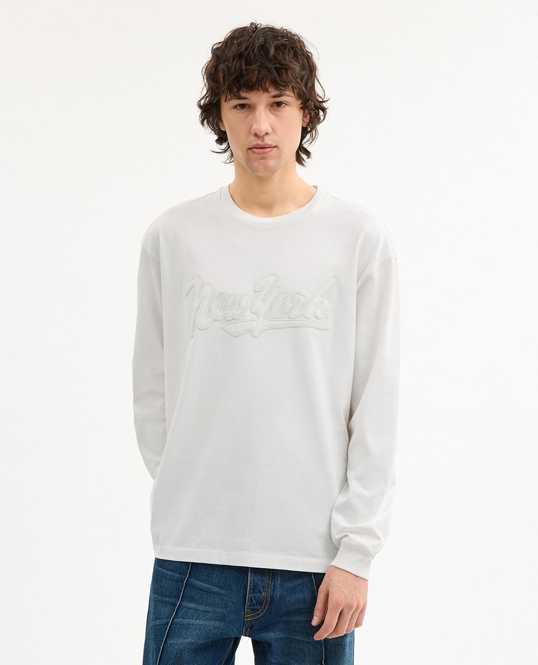 COACH - Áo thun nam cổ tròn tay dài New York