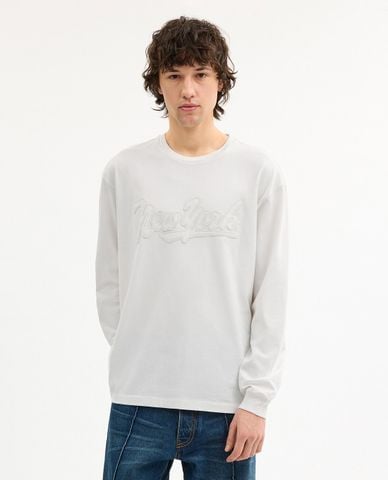  COACH - Áo thun nam cổ tròn tay dài New York 