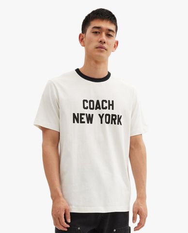  COACH - Áo thun unisex cổ tròn tay ngắn Coach New York 