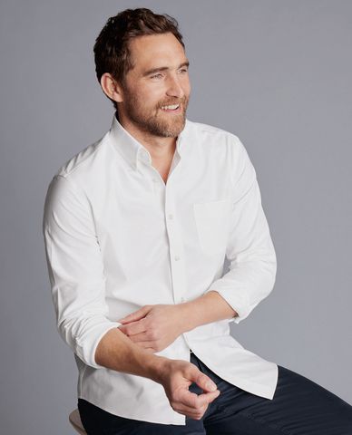  CHARLES TYRWHITT - Áo sơ mi nam cổ bẻ tay dài Plain 