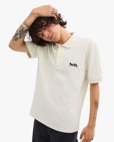  COACH - Áo polo nam cổ bẻ tay ngắn Horse And Carriage Classic 