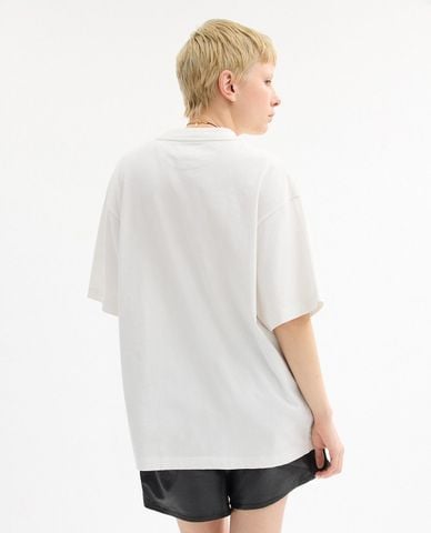  COACH - Áo thun nữ cổ tròn tay ngắn Cursive Embroidered 