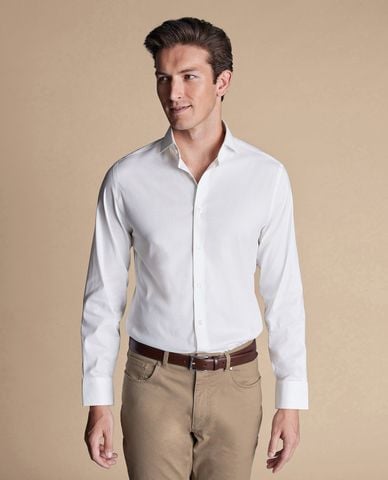  CHARLES TYRWHITT - Áo sơ mi nam cổ bẻ tay dài Stretch Twill 