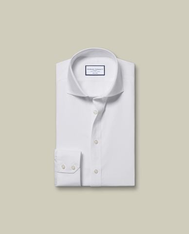  CHARLES TYRWHITT - Áo sơ mi nam cổ bẻ tay dài Poplin 