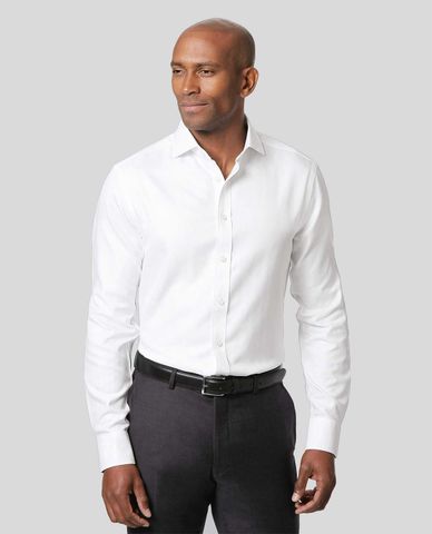  CHARLES TYRWHITT - Áo sơ mi nam tay dài Cutaway Collar Herringbone 