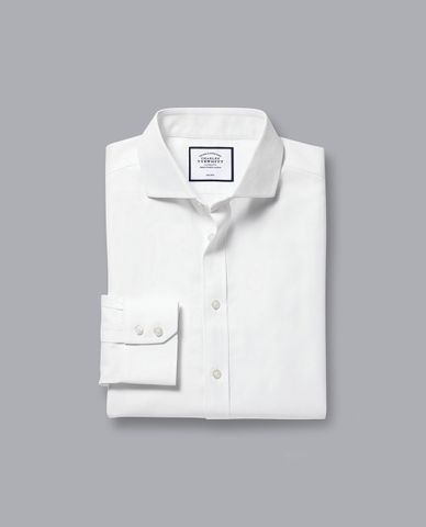  CHARLES TYRWHITT - Áo sơ mi nam tay dài Cutaway Collar Herringbone 