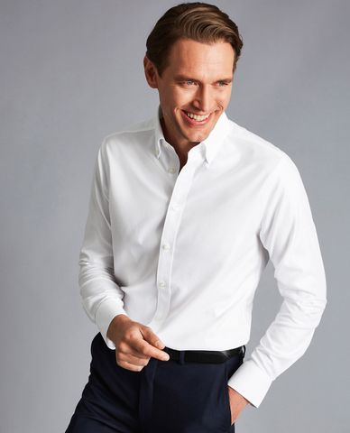  CHARLES TYRWHITT - Áo sơ mi nam tay dài Button Down Non Iron Twill 