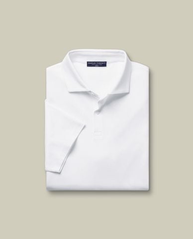  CHARLES TYRWHITT - Áo polo nam cổ bẻ tay ngắn Smart Pique 