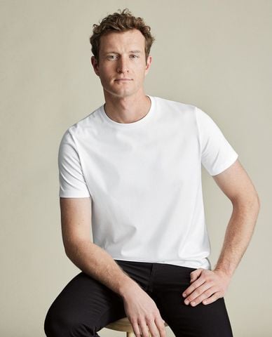  CHARLES TYRWHITT - Áo thun nam cổ tròn tay ngắn Pure Cotton 