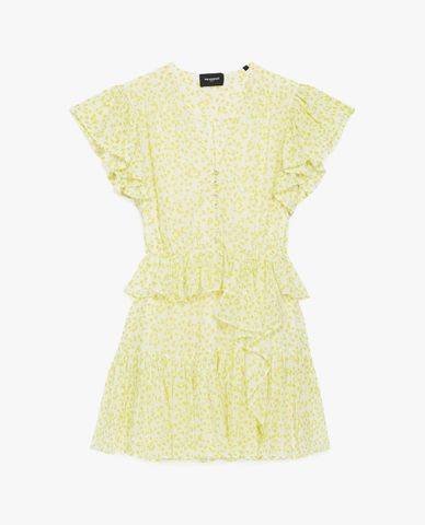  THE KOOPLES - Đầm mini cổ V tay ngắn Frills 