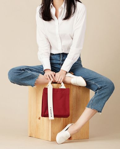  Marhen.J - Túi đeo vai nữ chữ nhật vải bố Ricky Mini 