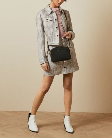  TED BAKER - Áo kiểu nữ cổ tròn tay ngắn Popeey Cowl Detail Jersey 