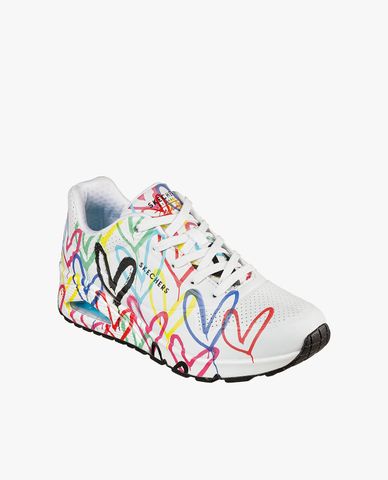  SKECHERS - Giày sneakers nữ cổ thấp Uno Spread The Love 