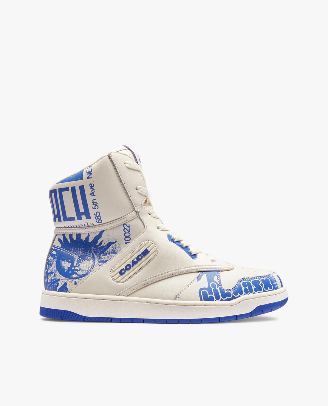 COACH - Giày sneakers nữ cổ cao phối hoạ tiết cá tính