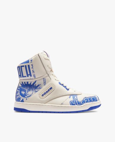  COACH - Giày sneakers nữ cổ cao phối hoạ tiết cá tính 