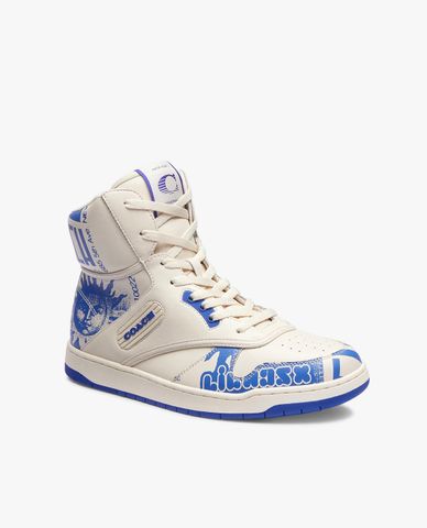  COACH - Giày sneakers nữ cổ cao phối hoạ tiết cá tính 