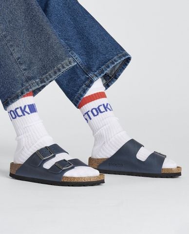  BIRKENSTOCK - Vớ unisex cổ cao phối sọc thời trang 