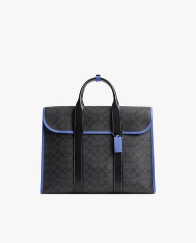  COACH - Cặp xách nam phom chữ nhật phối nắp gập hoạ tiết monogram 