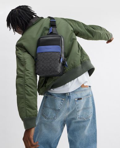  COACH - Túi đeo chéo nam phom chữ nhật phối hoạ tiết monogram 