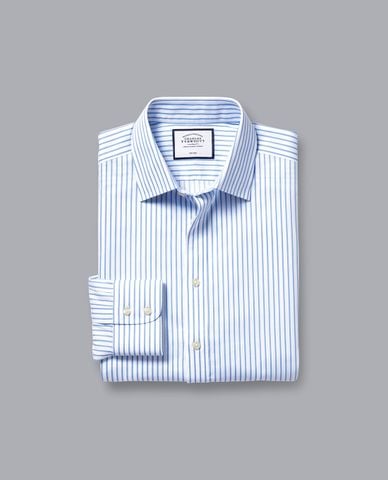  CHARLES TYRWHITT - Áo sơ mi nam tay dài Non Iron Twill Stripe 