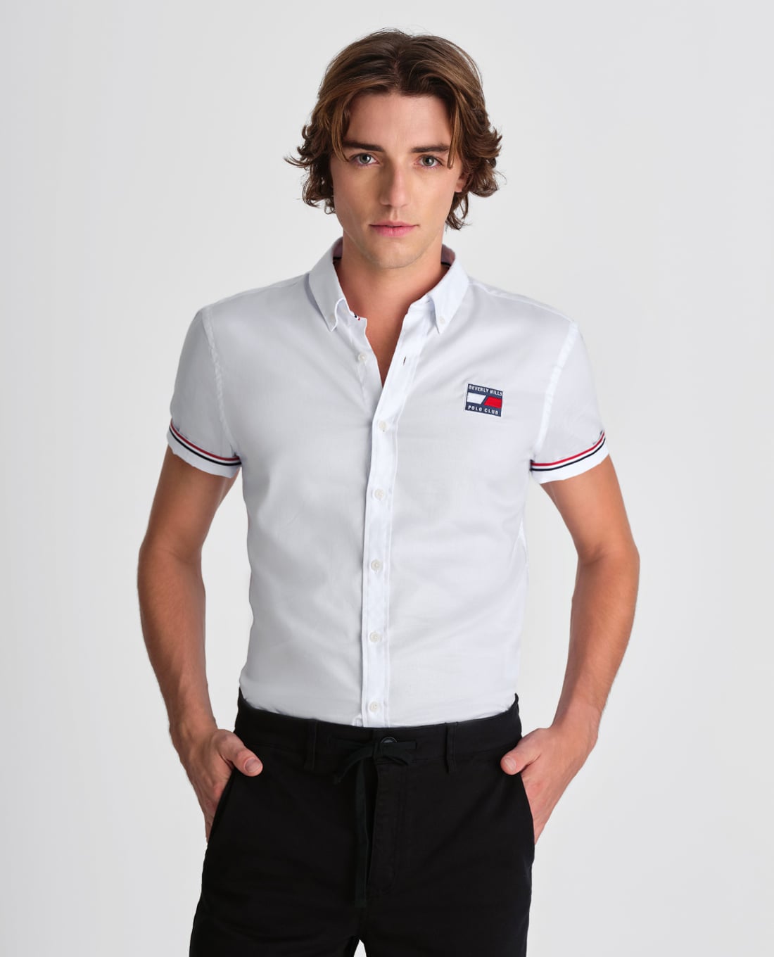 BEVERLY HILLS POLO CLUB - Áo sơ mi nam cổ bẻ tay ngắn trẻ trung