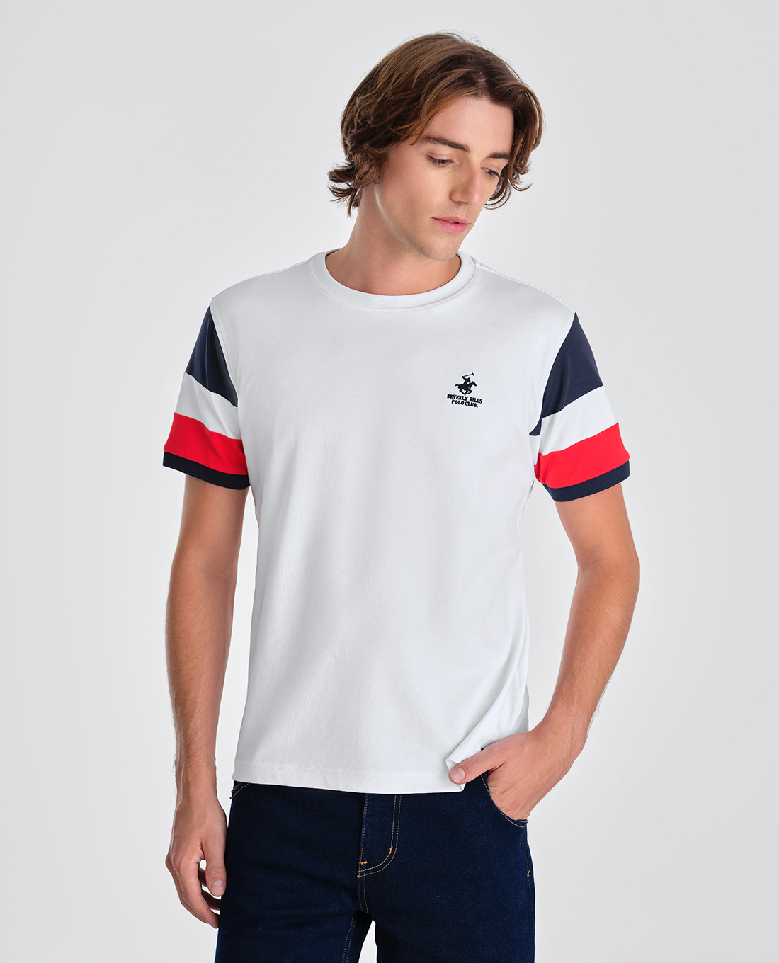 BEVERLY HILLS POLO CLUB - Áo thun nam cổ tròn tay ngắn trẻ trung