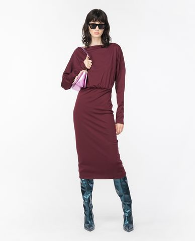  PINKO - Đầm midi cổ thuyền tay dài Bolt 