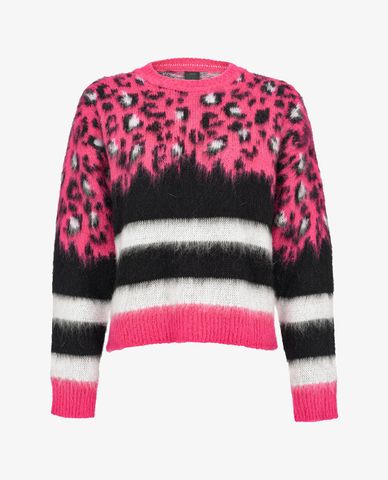  PINKO - Áo len nữ cổ tròn tay dài Spotted And Striped 