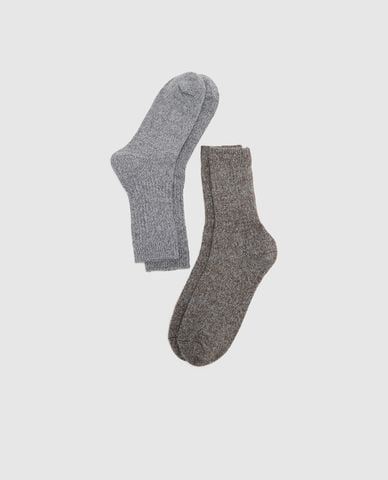  URBAN REVIVO - Set 2 đôi vớ nam cổ cao 